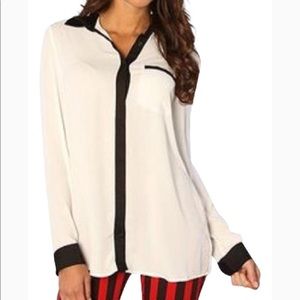 Free People Black & White Blouse